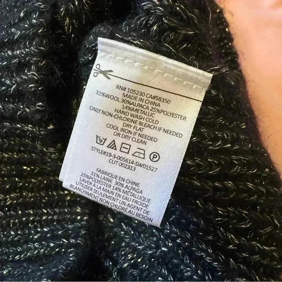 2/40 Equipment Femme Black and Gold Wool and Alpaca Blend Cardigan - Women’s XS - Picture 9 of 9